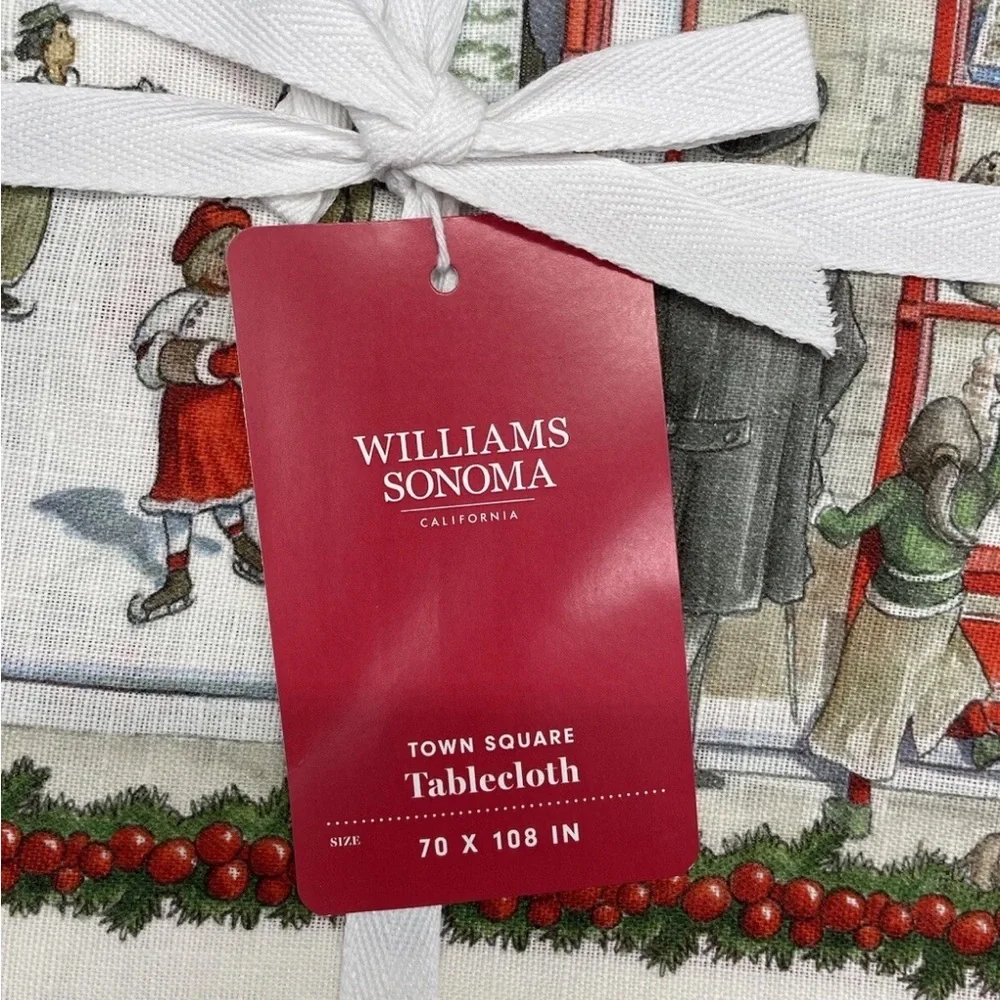 Williams Sonoma Town Square Linen Tablecloth - napkins listed separately
